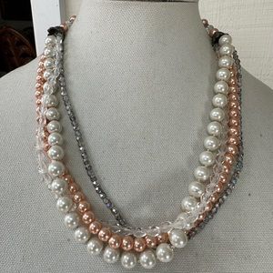 Gorgeous multi strand pearl bead necklace